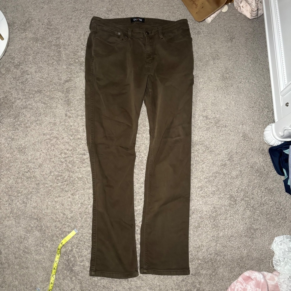 DU/ER No Sweat Relaxed Fit Pants Brown Performance Trousers 36x34 MFNR1002